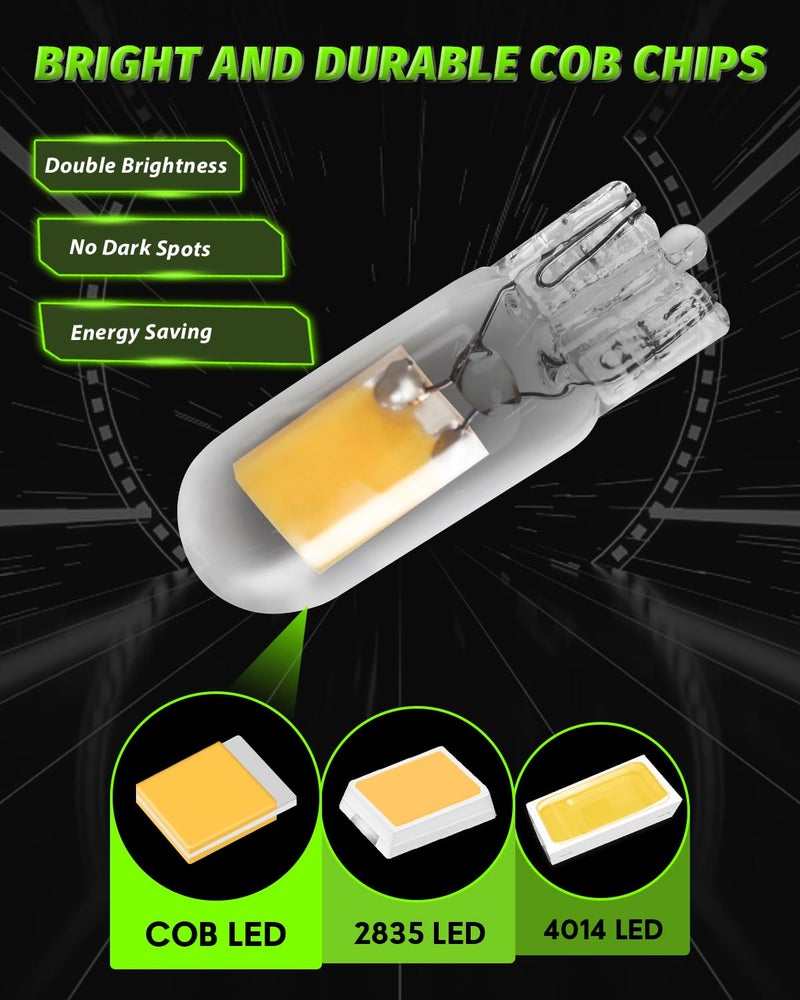 Alopee 4 Pack 194 Bulb Warm White Led 2700K Replacement for 168 194 W5W T10 Led Bulb RV Lights Under Cabinet Lights DC 12V Only - Image 4